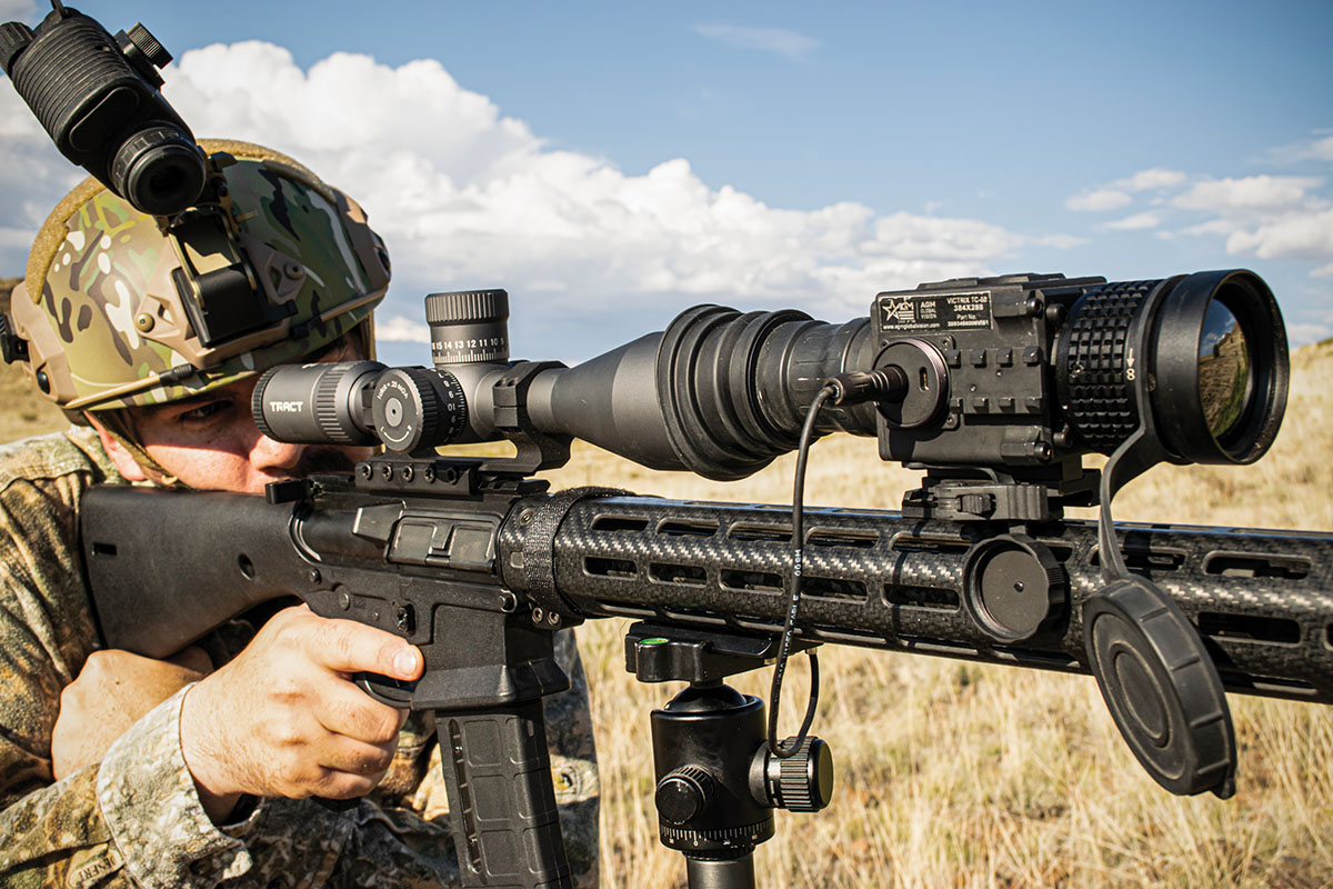 The versatility of the clip-on thermal unit can come in handy simply attaching it in front of your traditional riflescope turns any rifle into a night hunting rig.